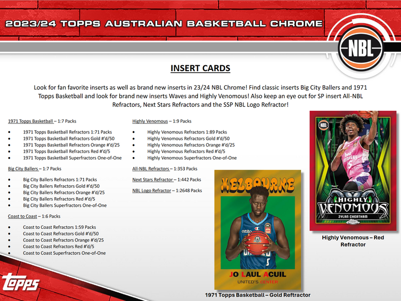 2023-24 Topps Chrome NBL Basketball Hobby 12 Box Case