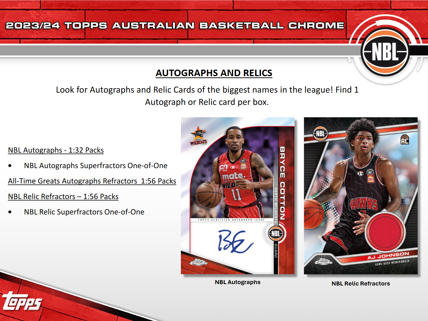 2023-24 Topps Chrome NBL Basketball Hobby Box