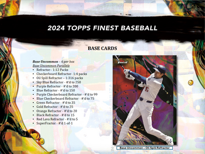 2024 Topps Finest Baseball Hobby 8 Box Case