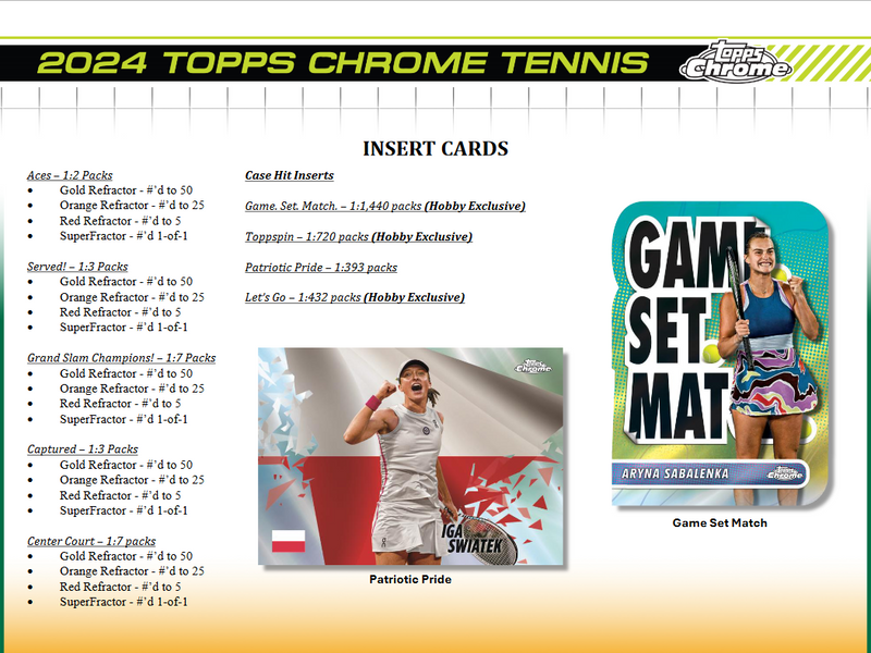 2024 Topps Chrome Tennis Hobby Box