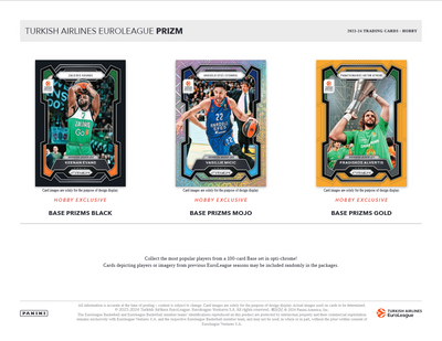 2023-24 Panini Prizm Euro league Basketball Hobby Box