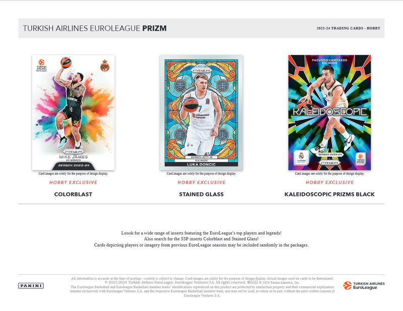 2023-24 Panini Prizm Euro league Basketball Hobby Box