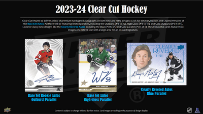 2023-24 Upper Deck Clear Cut Hockey Hobby 15 Box Case [Contact Us To Order]