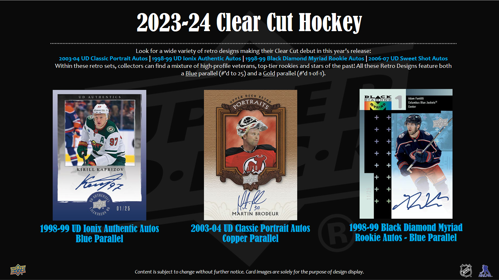 2023-24 Upper Deck Clear Cut Hockey Hobby 30 Box Case [Contact Us To Order]