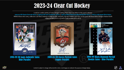 2023-24 Upper Deck Clear Cut Hockey Hobby 15 Box Case [Contact Us To Order]