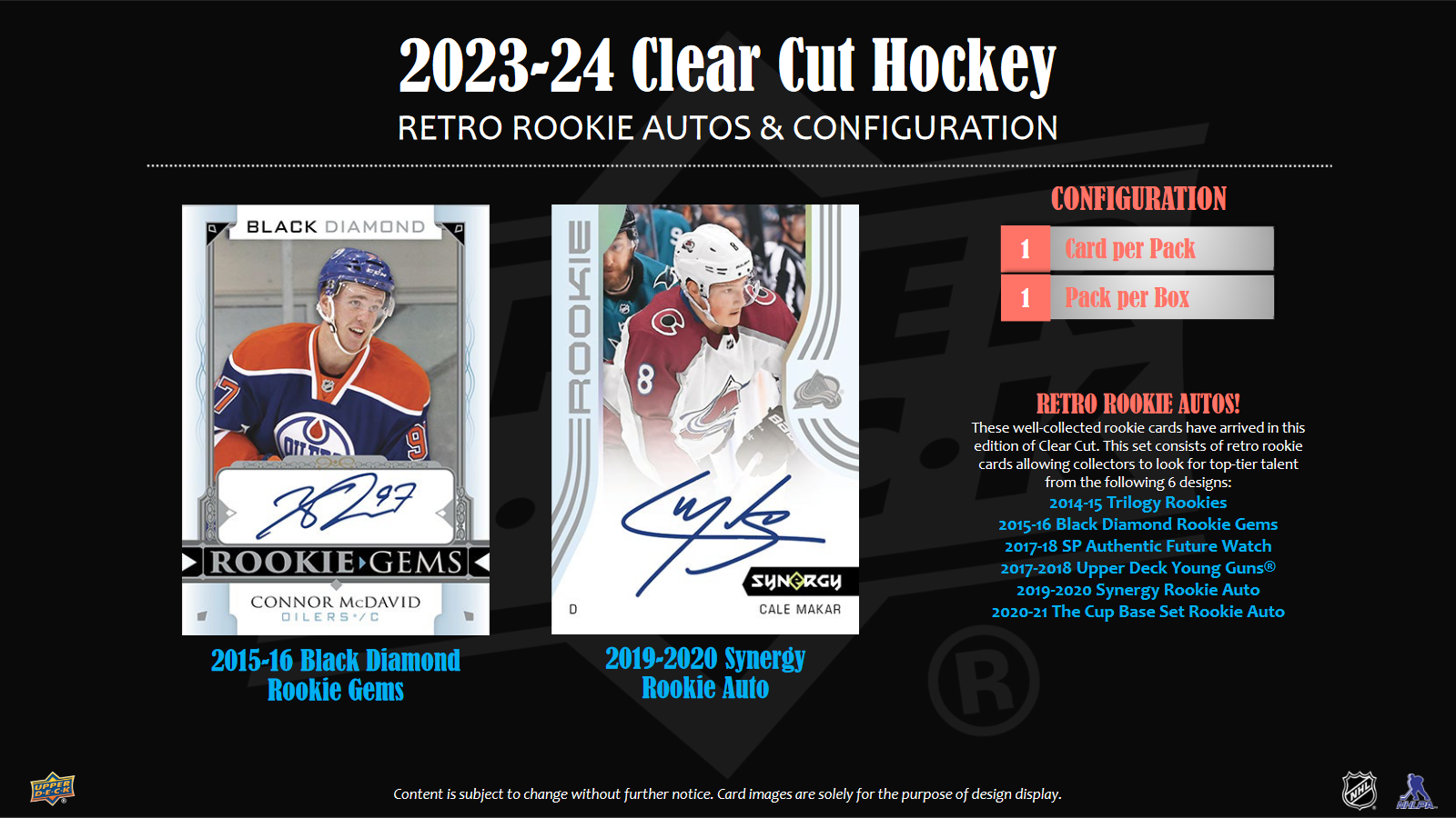 2023-24 Upper Deck Clear Cut Hockey Hobby 30 Box Case [Contact Us To Order]