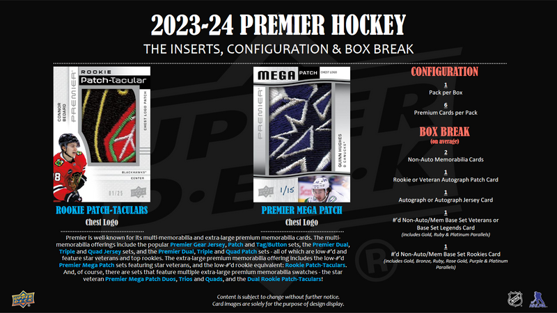 2023-24 Upper Deck Premier Hockey Hobby 10 Box Case [Contact Us To Order]