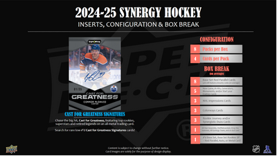 2024-25 Upper Deck Synergy Hockey Hobby 16 Box Case [Contact Us To Order]