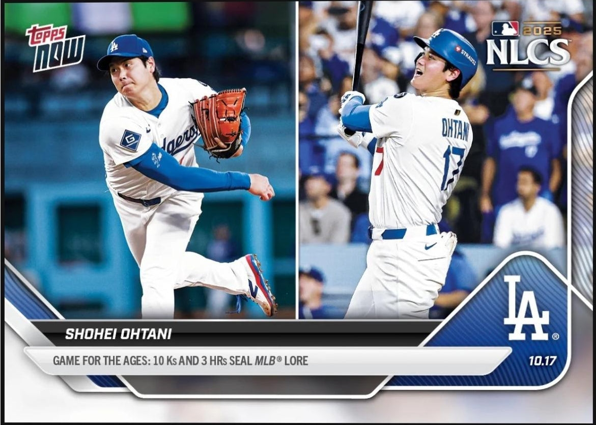 Shohei Ohtani 2025 MLB Topps NOW #884 "3-HR’s & 10-K’s"