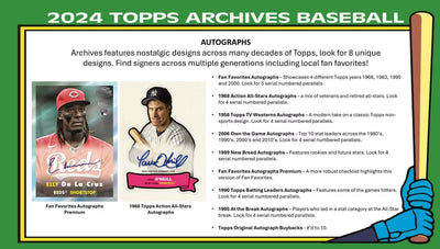 2024 Topps Archives Baseball Hobby Pack