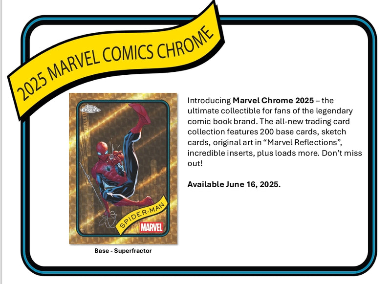 2025 Topps Chrome Marvel Hobby 12 Box Case
