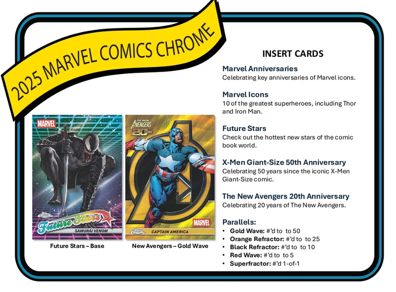 2025 Topps Chrome Marvel Hobby 12 Box Case