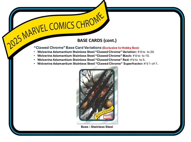 2025 Topps Chrome Marvel Hobby 12 Box Case