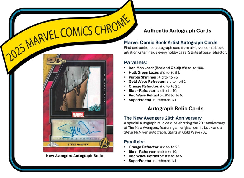 2025 Topps Chrome Marvel Hobby 12 Box Case