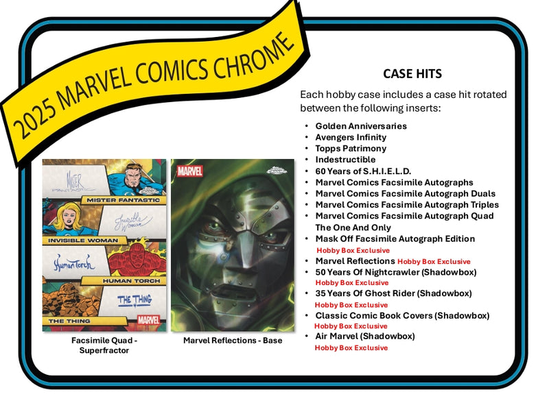 2025 Topps Chrome Marvel Hobby 12 Box Case