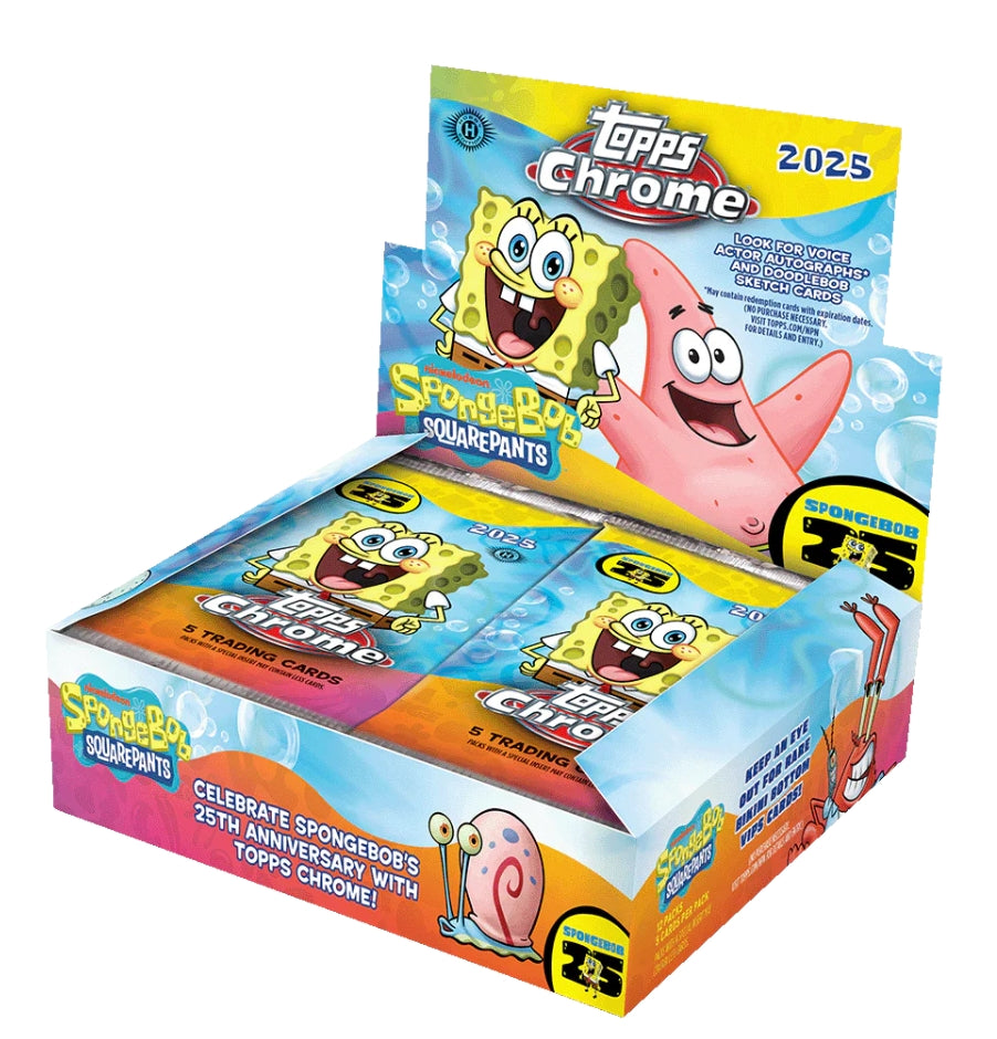 2025 Topps Chrome Spongebob 25th Anniversary Hobby 12 Box Case