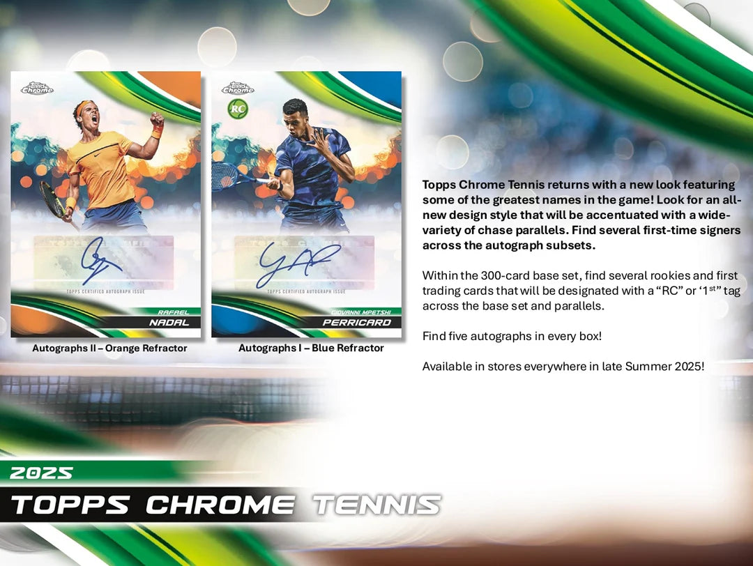 2025 Topps Chrome Tennis Hobby Breaker's Delight Box 12 Box Case