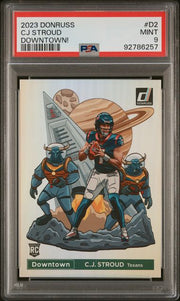 CJ Stroud 2023 Panini Donruss Downtown rookie card PSA 9