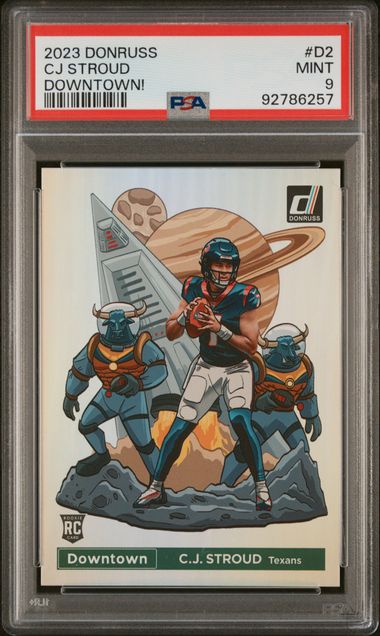 CJ Stroud 2023 Panini Donruss Downtown rookie card PSA 9