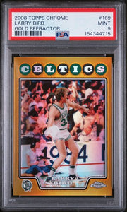 Larry Bird 2008 Topps Chrome Gold Refractor #'d 10/50 PSA 9