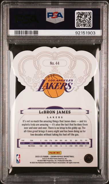 LeBron James 2022 Panini Crown Royale Crystal die-cut PSA 10