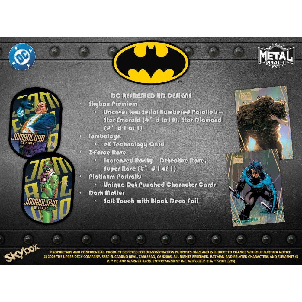 2025 Upper Deck Skybox Metal Universe Batman Hobby Box [Contact Us To Order]