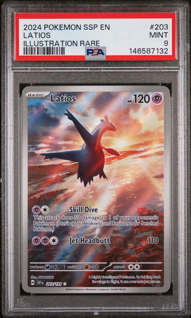 Latios Pokémon Surging Sparks Illustration Rare #203/191 PSA 9