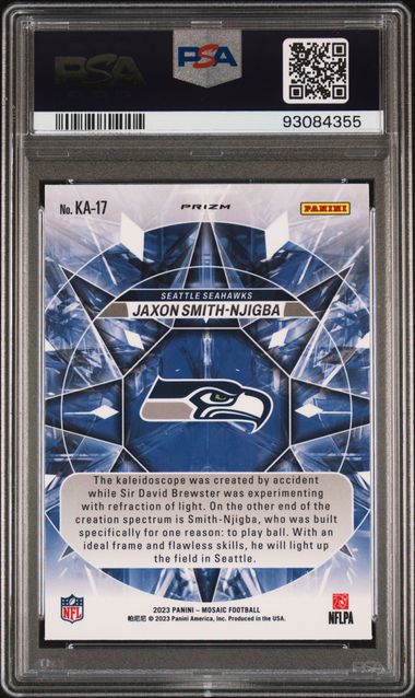 Jaxon Smith-Njigba 2023 Mosaic Kaleidoscopic PSA 9 RC