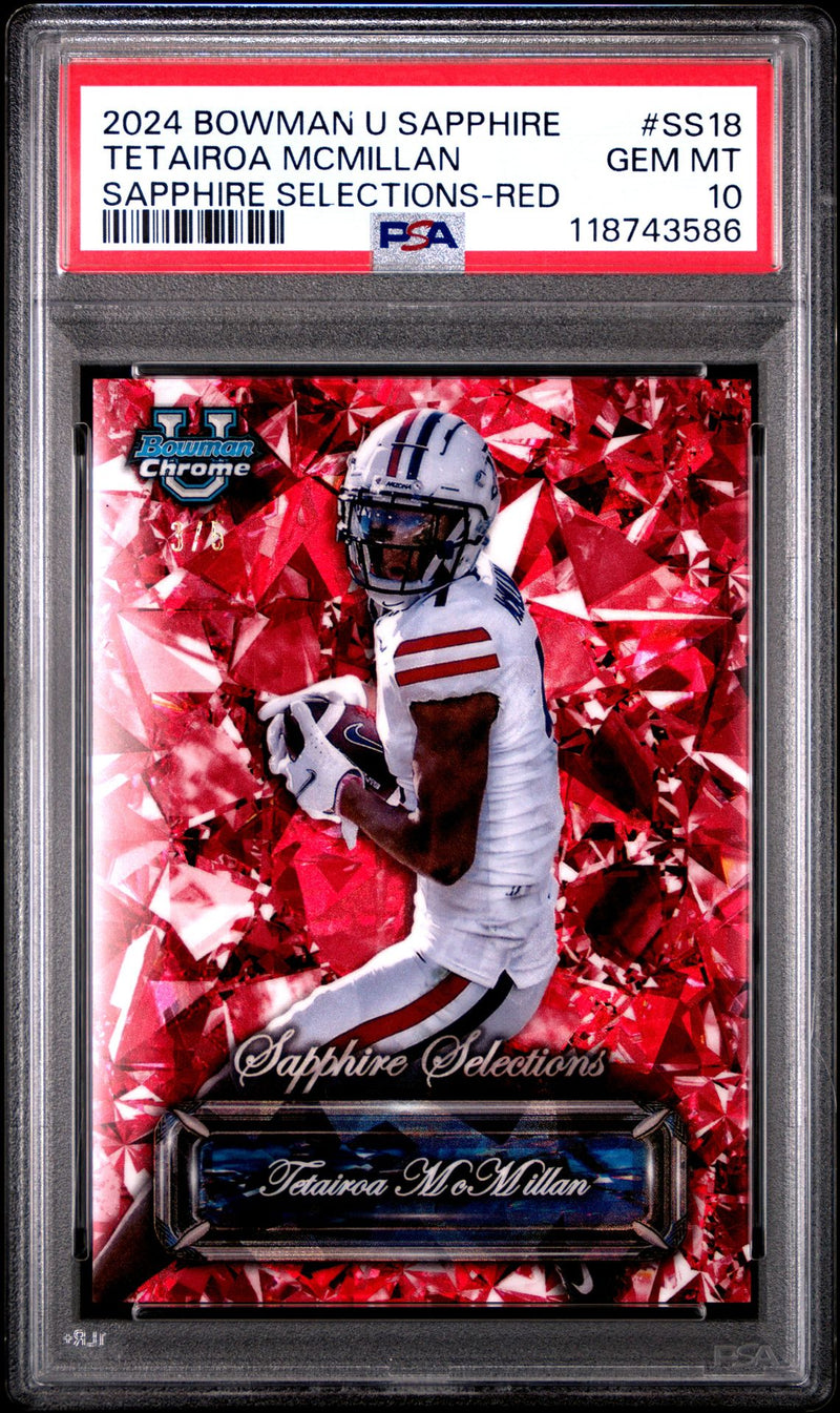 Tetairoa McMillian 2024 Bowman Chrome University Sapphire Selections Red 