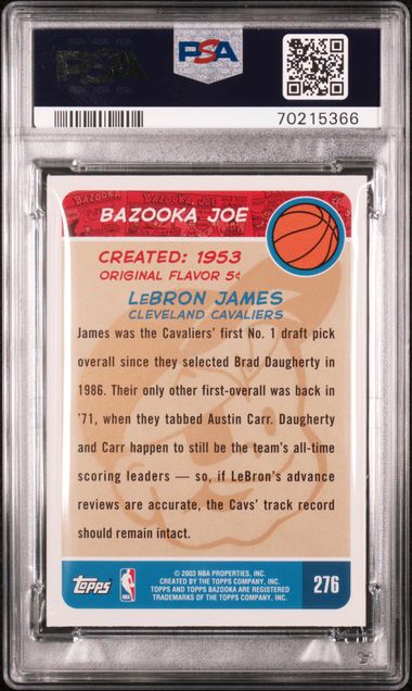 LeBron James 2003 Bazooka Gold Rookie Card PSA 6