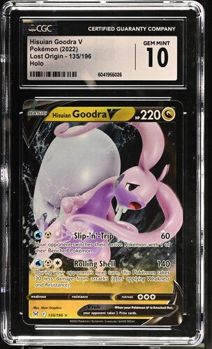 Hisuian Goodra V Pokémon Lost Origin Ultra-Rare #135/196 CGC 10