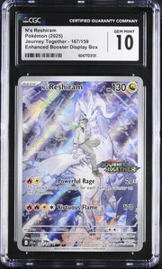 N's Reshiram Pokémon Journey Together Enhanced Booster Box Promo #167/159 CGC 10