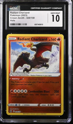 Radiant Charizard Pokemon Crown Zenith Holo 020/159 CGC 10