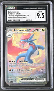 Salamence ex 2025 Pokemon Journey Together Special Illustration rare #187/159 CGC 9.5