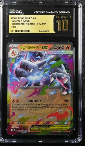 Mega Charizard X ex Pokémon Phantasmal Flames #013/094 CGC 10
