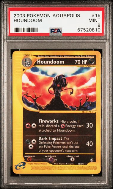 2003 Pokémon Aquapolis Houndoom 15 PSA 9