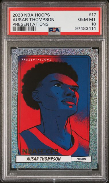 Ausar Thompson 2023-24 Panini NBA Hoops Presentations rookie card PSA 10