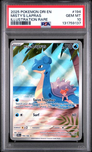 Misty's Lapras Pokémon 2025 Destined Rivals #194/182 PSA 10