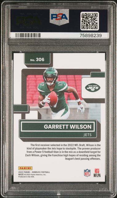 Garrett Wilson 2022 Donruss Press Proof Premium Rated Rookie PSA 9 RC