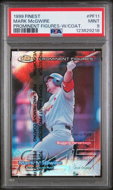 Mark McGwire 1999 Topps Finest Prominent Figures W/Coat #'d 440/847 PSA 9