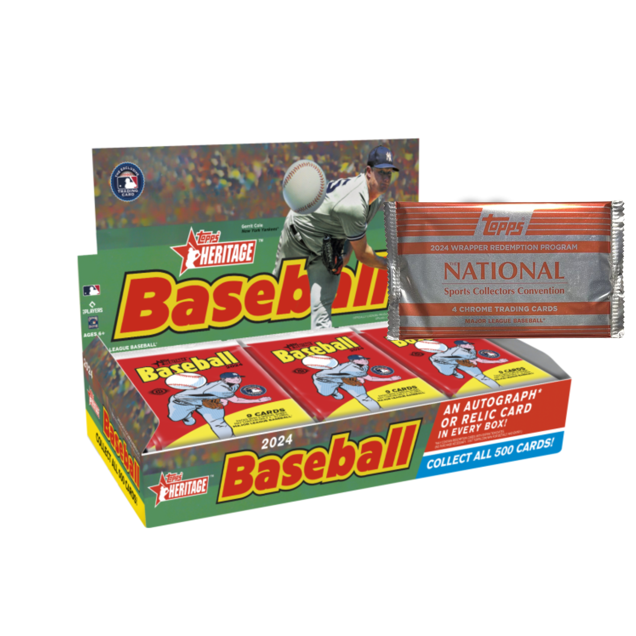 2024 Topps Heritage Baseball Hobby Box w/ 2024 NSCC Exclusive Silver Pack