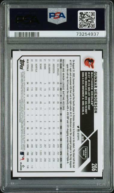 Gunnar Henderson 2023 Topps Rookie PSA 10