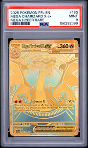 Mega Charizard X ex 2025 Pokemon Phantasmal Flames Mega Hyper Rare #130/094 PSA 9