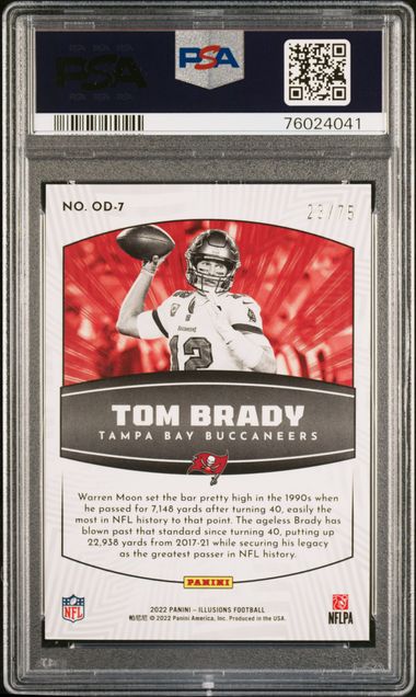 Tom Brady 2022 Panini Illusions Operation Detonation Red #'d 23/75 PSA 9