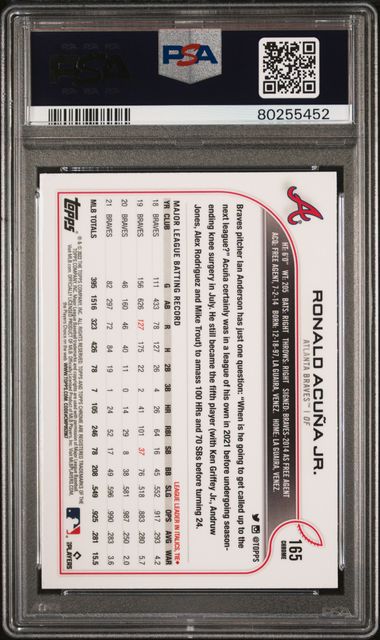 Ronald Acuna Jr. 2022 Topps Chrome Pink Refractor PSA 10