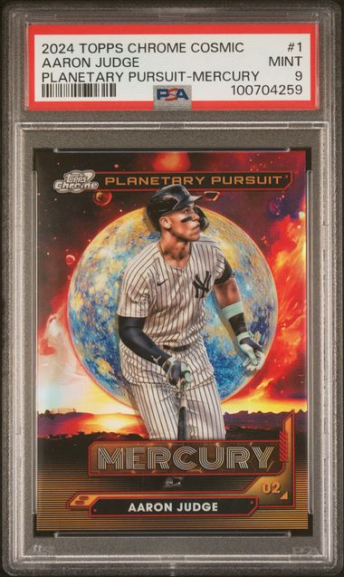 Aaron Judge 2024 Topps Chrone Cosmic Planetary Pursuit Mercury PSA 9