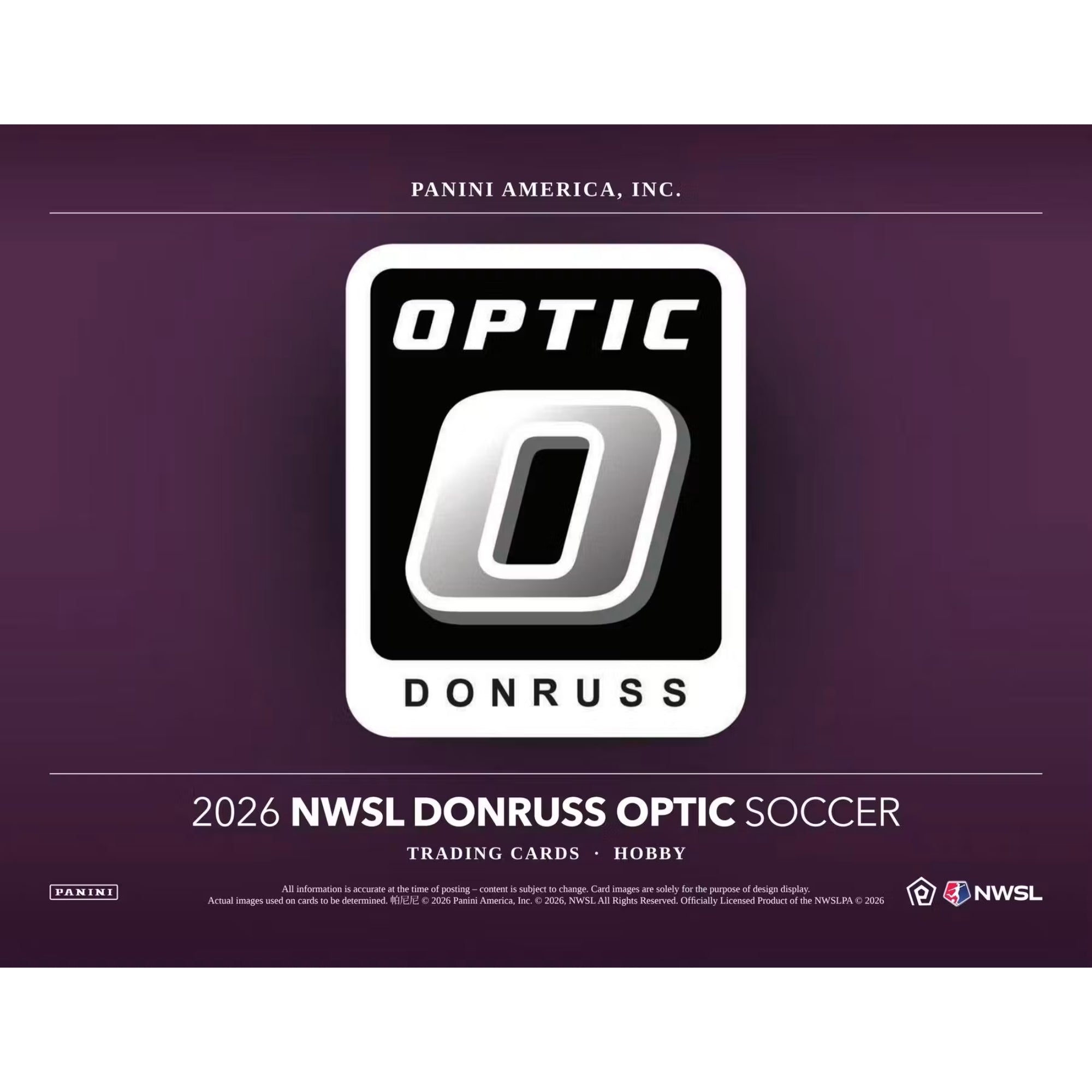 2026 Panini Donruss Optic NWSL Women's Soccer League Hobby 12 Box Case
