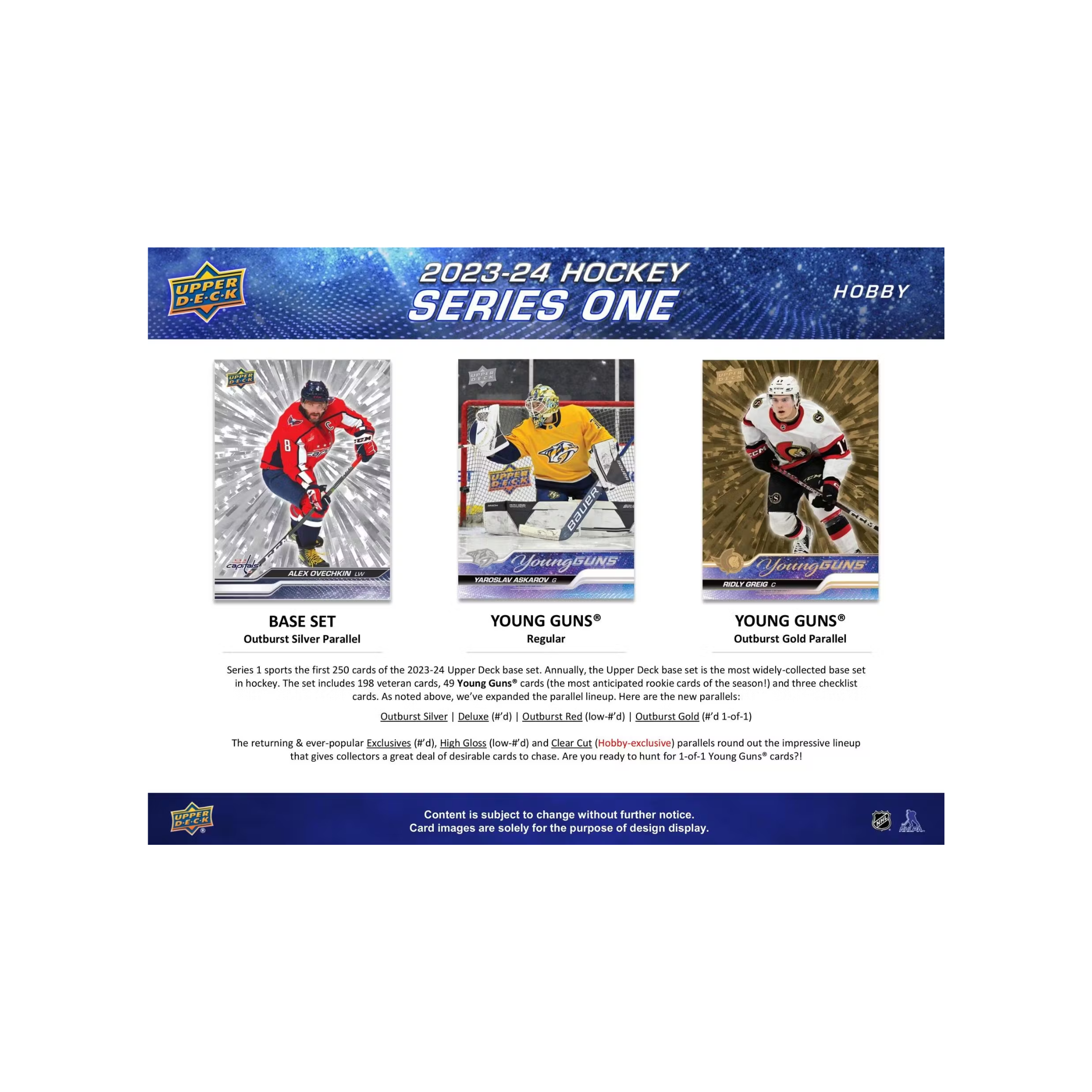 2023-24 Upper Deck Series 1 Hockey Hobby 12 Box Case