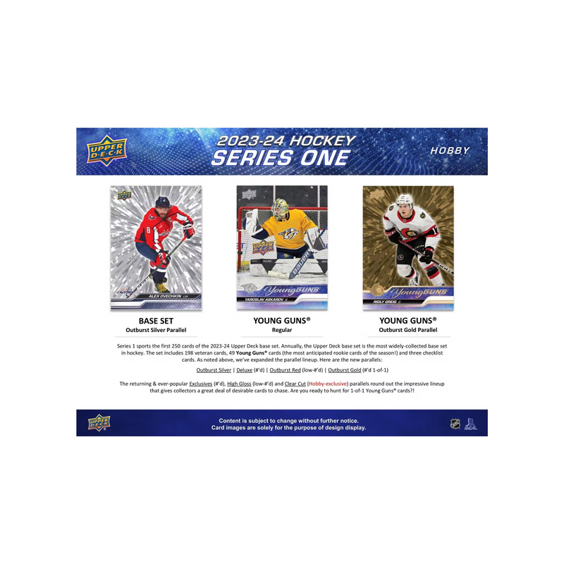 2023-24 Upper Deck Series 1 Hockey Hobby 12 Box Case [Contact Us To Order]