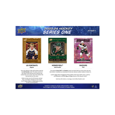 2023-24 Upper Deck Series 1 Hockey Hobby 12 Box Case [Contact Us To Order]